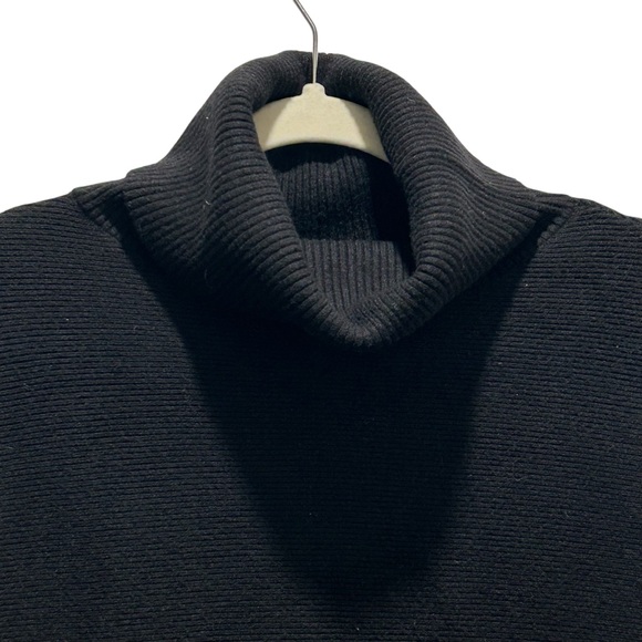 lillusory Women's Black Oversized Turtleneck with Dropped Shoulders - Medium - Picture 4 of 7